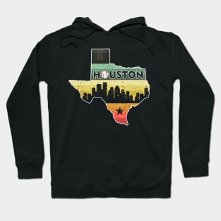 Houston Retro Baseball - Vintage Houston Baseball Hoodie